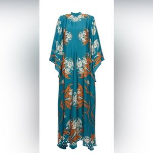 La DoubleJ Magnifico maxi dress Florence Placee in pebbled sable silk caftan.